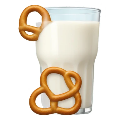 A glass of milk with a pretzel sticker