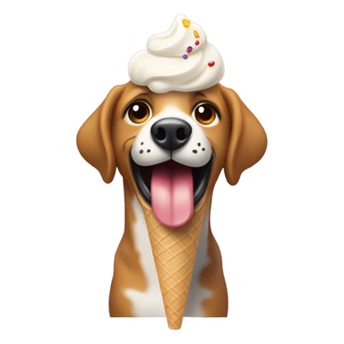 perro comiendo helado sticker