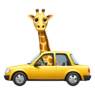giraffe driving a car sticker