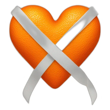 Orange heart with bandage sticker