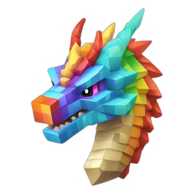 Minecraft Rainbow Dragon Head Diamond Horn sticker