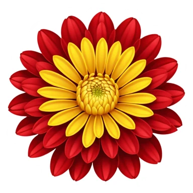 chrysanthemum flower full red sticker
