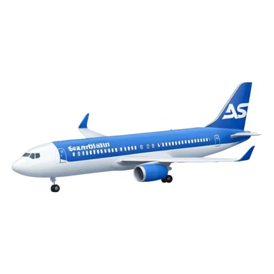 Scandinavian Airlines airplane with blue and white colors sticker
