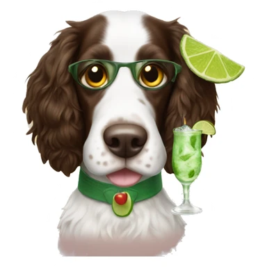 Springer spaniel with a mojito drink sticker