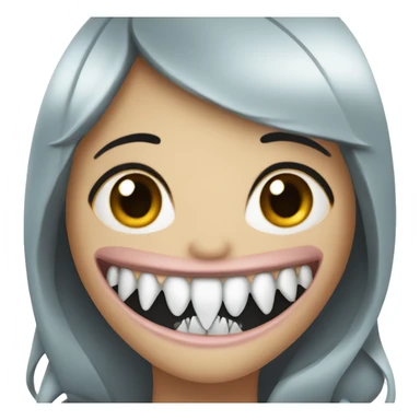 Girl shark with big black eyelashes and big teeth sticker