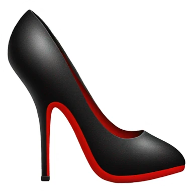 Black high heel with red bottom sticker