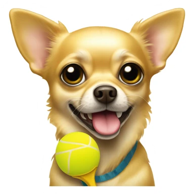 yellow chihuahua with a pickleball paddle sticker