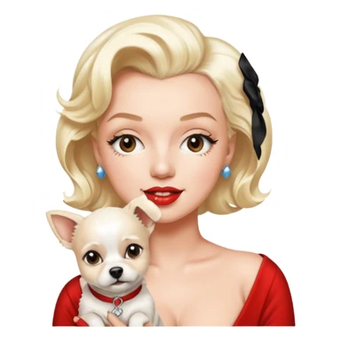 Marilyn Monroe, with dog sticker