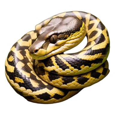 Meme-Worthy cute Sleeping Anaconda Portrait Emoji, Body coiled in a relaxed, peaceful slumber with a contented expression and softly closed eyes, showcasing intricately patterned scales and a serene demeanor, Simplified yet hilariously adorable features, highly detailed, glowing with a soft, drowsy jungle light, high shine, relaxed and utterly lovable, stylized with an air of playful laziness, bright and heartwarming, soft glowing outline, capturing the essence of a sleeping serpent that feels destined to become the next viral sensation of adorable rest! sticker