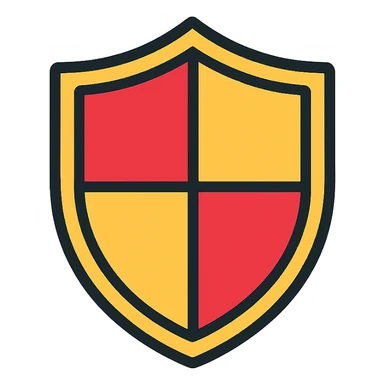 shield icon, lineal color icon with black outlines, simple and bold, modern, no text sticker