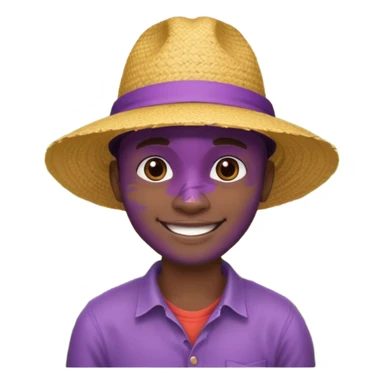 purple black guy in rice fields sticker