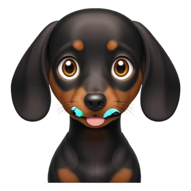 Black miniature Daschund  sticker