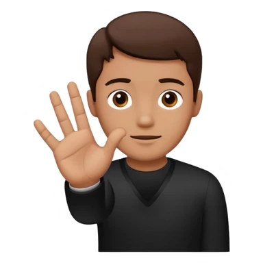 Un homme habillé en noir qui fait le signe 4 avec ça main  sticker