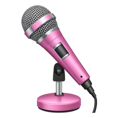 microphone with pink strip on bottom sticker