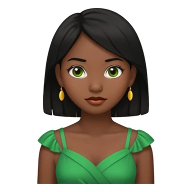 tạo cho tôi emoji công chúa tianna mặt thon da đen xinh và gần giống trong phim nhất, bỏ khuyên tai đi sticker