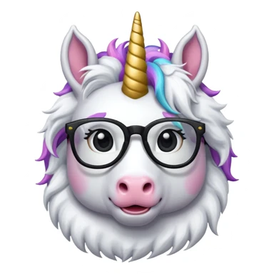 unicorn with black glasses sticker