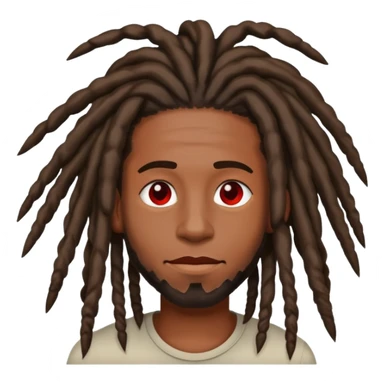 black guy with dreads with some dreads red sticker