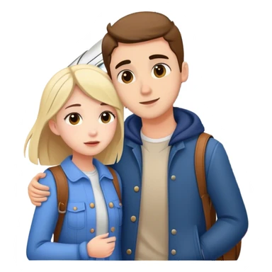 Girl says goodbye to boyfriend who is travelling by train sticker