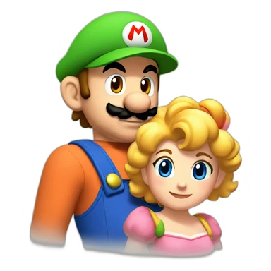 Mario and peach son sticker