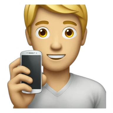 A man talks into a mobile phone sticker