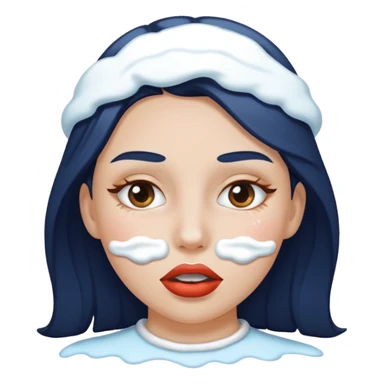white icing on woman just on the mouth and eye area sticker