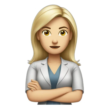 White Woman HR-manager crossed arms angry sticker