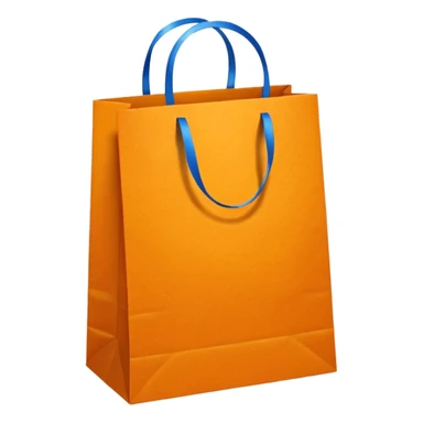 orange gift bag with blue handles sticker