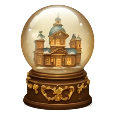 vintage brown rococo snow globe sticker