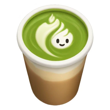 Matcha latte in a plastic cup  sticker