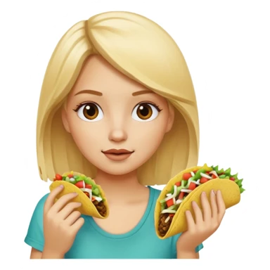 Blonde girl eating tacos sticker