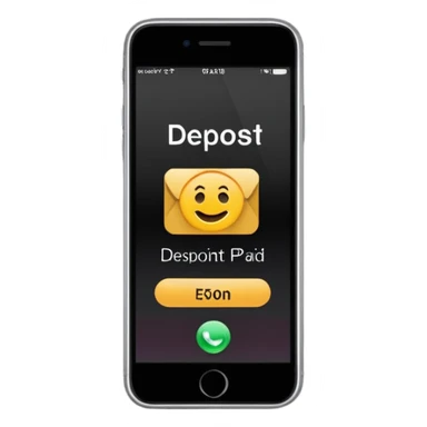 an iphone where a notification pops up that reads: "£50 deposit paid" sticker