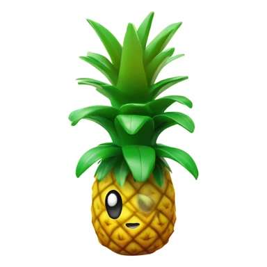 3D  pineapple  👱‍♀️🍍 with big shiny eyes.  pineapple cute  ☺️ sticker