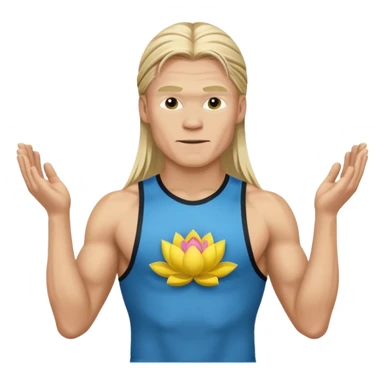 Erling Haaland long hair doing the lotus sticker