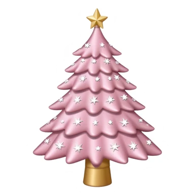 A light pink Christmas tree with white shimmering small stars all over it sticker