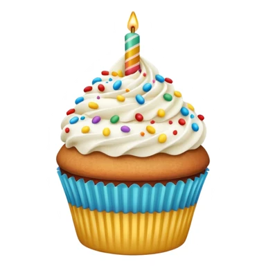  birthday Cupcake with white icing sticker