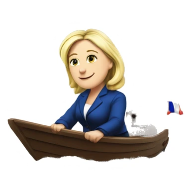 marine le Pen sur un bateau  sticker