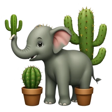 elephant and cactus sticker