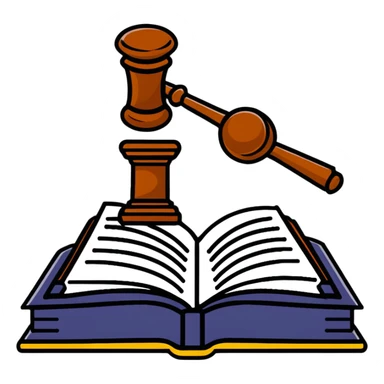 Law book with gavel sticker