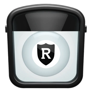 riot shield black with white RCR text and glass viewing window sticker