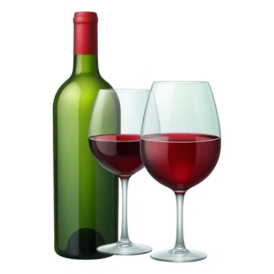 Bottle of wine glass green sticker