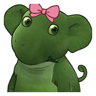 cute elephant with pink bow sticker