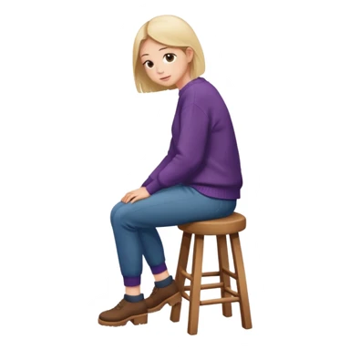 a person sitting on stool with backs turned

 sticker