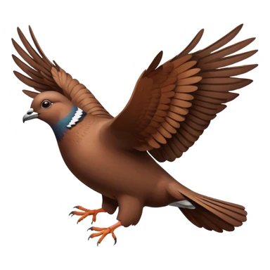 brown pigeon flying sticker