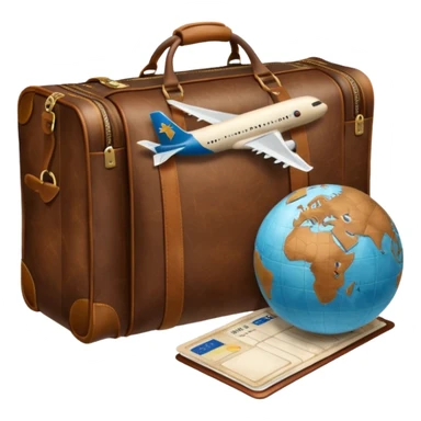 TRAVEL , travel bag , pass board, plane, glob sticker