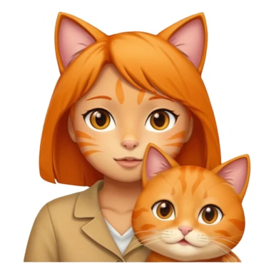 Orange Cat with anime girl face saying “I Love You Chud” sticker