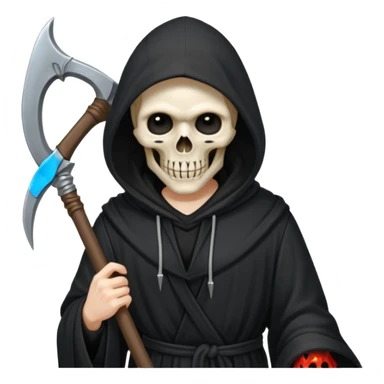 grim reaper blacked out holdin scythe sticker