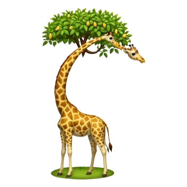 giraffe eating leaves from a tree sticker