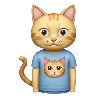 Cat wearing a T-shirt with Patrick from SpongeBob on it sticker