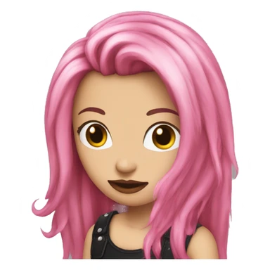 pink-punk-brunet-long-hair-pinklips sticker