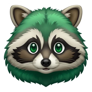 Emerald green racoon sticker